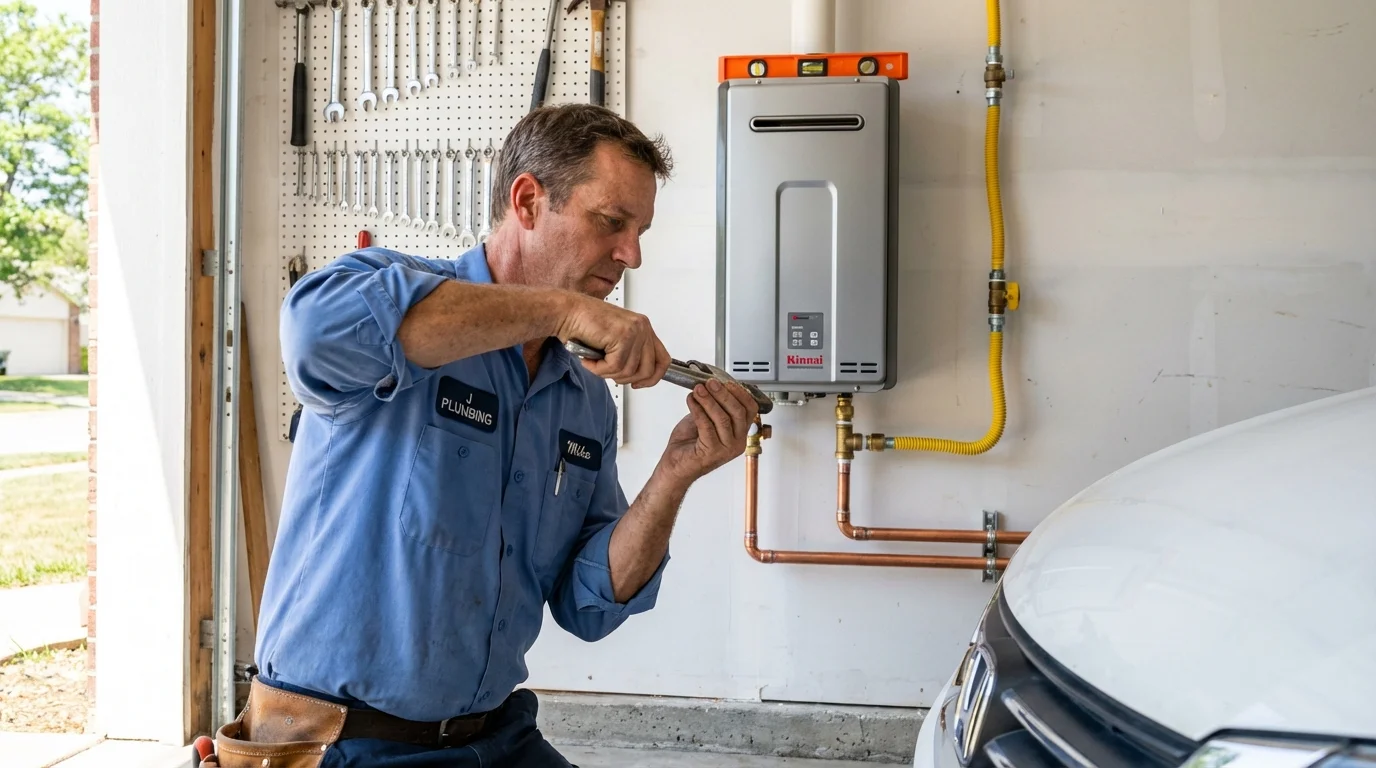 Tankless water heater installation by a Johns Plumbing LLC plumber in Anderson